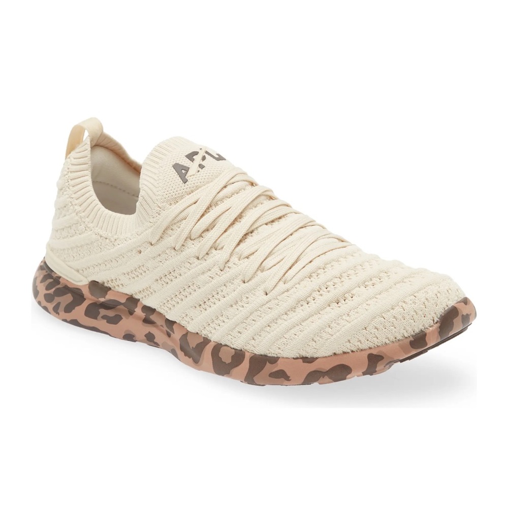 APL Cream Athletic Shoes with Leopard Print Sole